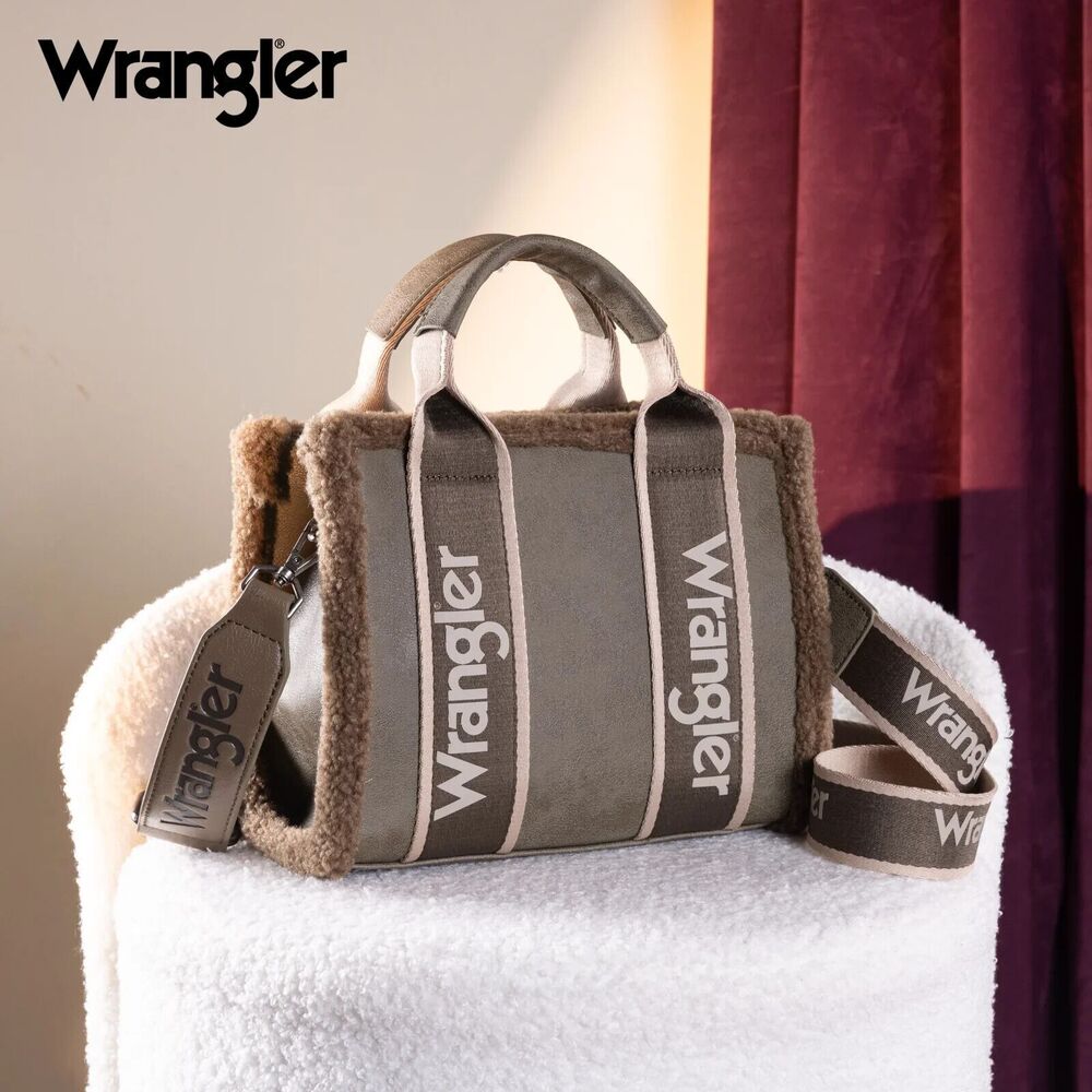 WG181-8120S Wrangler Sherpa Small Canvas Tote/Crossbody - Green